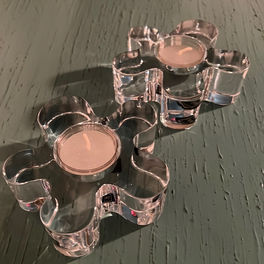 Mikasa DAISY Crystal Votive Candle Holders